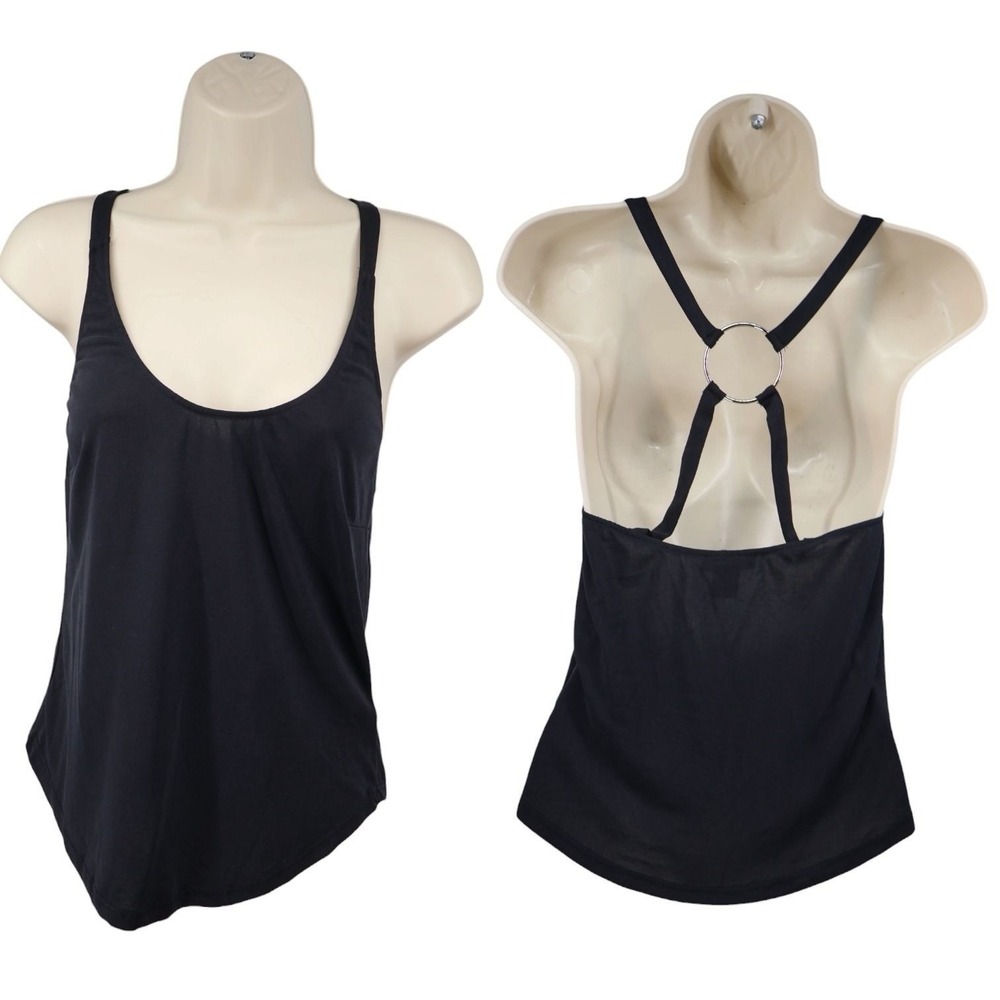 Silence + Noise UO Black O Ring Harness Cutout Back Tank Top S Y2K Clubwear EUC